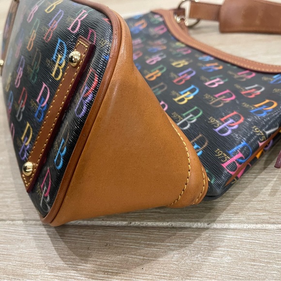 Dooney & Bourke Black Multicolor Logo Shoulder Bag - Picture 8 of 16